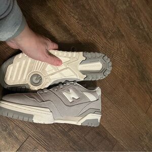 New Balance Light Gray and White Sneakers